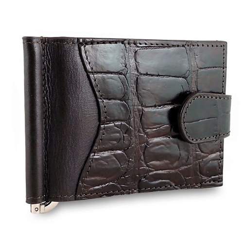 

EXOTIC LEATHER GENUINE PREMIUM ACCESSORIES Зажим для купюр на хлястике из настоящей кожи крокодила, Зажим для купюр на хлястике из настоящей кожи крокодила