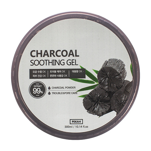 

PEKAH Универсальный гель для лица и тела с чёрным углём Charcoal Soothing Gel 300, Универсальный гель для лица и тела с чёрным углём Charcoal Soothing Gel