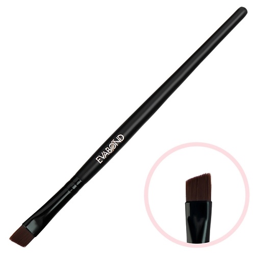 Кисть для лица EVABOND Кисть макияжная для бровей скошенная №3 Black