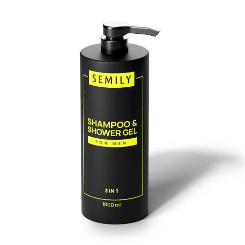 

SEMILY Шампунь гель для душа мужской 3в1 1000, Шампунь гель для душа мужской 3в1