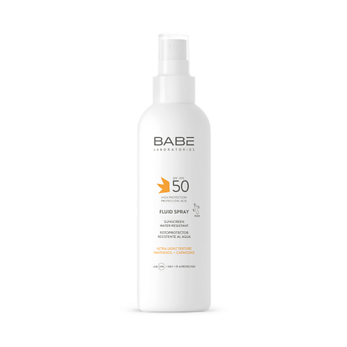 

BABE Солнцезащитный водостойкий флюид-спрей для тела SPF 50 200, Солнцезащитный водостойкий флюид-спрей для тела SPF 50
