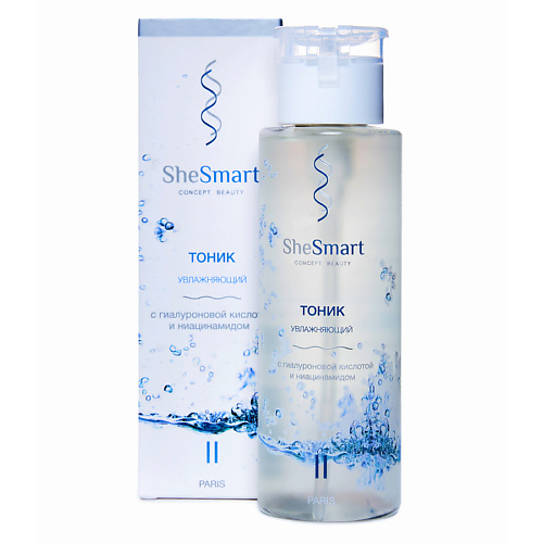 

SHESMART Тоник для лица увлажняющий с гиалуроновой кислотой и ниацинамидом 200, Тоник для лица увлажняющий с гиалуроновой кислотой и ниацинамидом