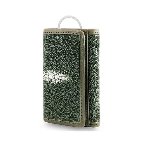 Ключница EXOTIC LEATHER GENUINE PREMIUM ACCESSORIES Стандартная зеленая ключница из натуральной кожи ската