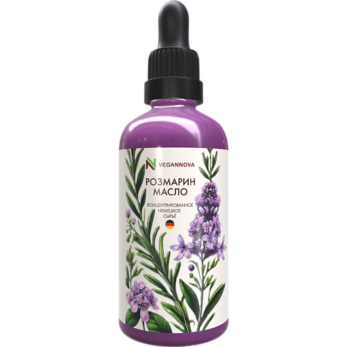 

VEGANNOVA Масло розмарина для роста волос, 100% натуральное 100, Масло розмарина для роста волос, 100% натуральное