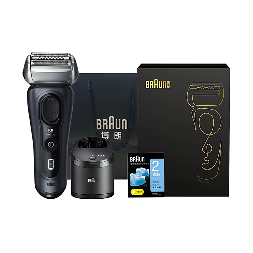 

BRAUN Электробритва Series 8 8553CC + 2 чистящих картриджа, Электробритва Series 8 8553CC + 2 чистящих картриджа