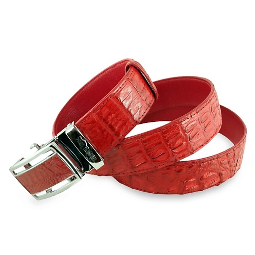 

EXOTIC LEATHER GENUINE PREMIUM ACCESSORIES Ремень натуральной кожи крокодила Fire Red, Ремень натуральной кожи крокодила Fire Red