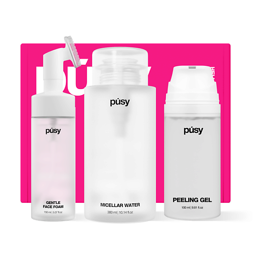 Набор средств для умывания PUSY Набор Crystal Clean: пенка, мицеллярная вода и пилинг