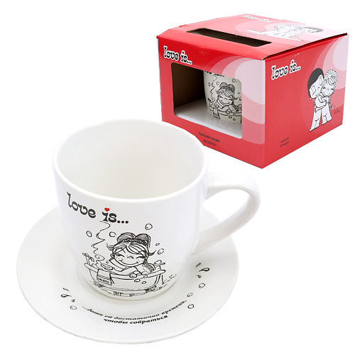

ND PLAY Кружка с блюдцем Love is, 2 предмета, фарфор, Кружка с блюдцем Love is, 2 предмета, фарфор