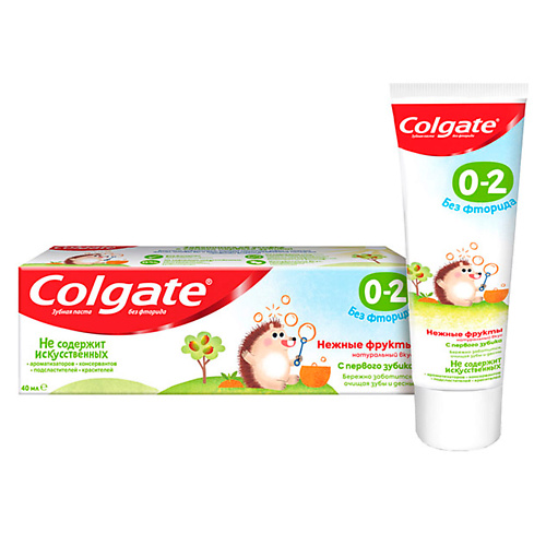 

COLGATE Зубная паста Детская без фтора 0-2лет 40, Зубная паста Детская без фтора 0-2лет