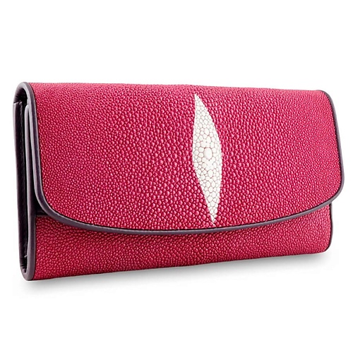 

EXOTIC LEATHER GENUINE PREMIUM ACCESSORIES Эксклюзивный женский кошелек из кожи ската лилового цвета, Эксклюзивный женский кошелек из кожи ската лилового цвета