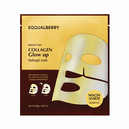 

EQQUALBERRY Гидрогелевая маска COLLAGEN GLOW UP HYDROGEL MASK 30, Гидрогелевая маска COLLAGEN GLOW UP HYDROGEL MASK