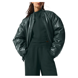 Бомбер из искусственной кожи Faux Leather Premier Bomber