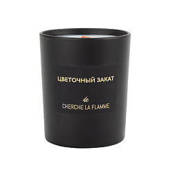 Ароматическая свеча в темном стакане "Цветочный закат", деревянный фитиль