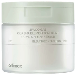 Пады для проблемной кожи Celimax Ji Woo Gae Cica BHA Blemish Toner Pad