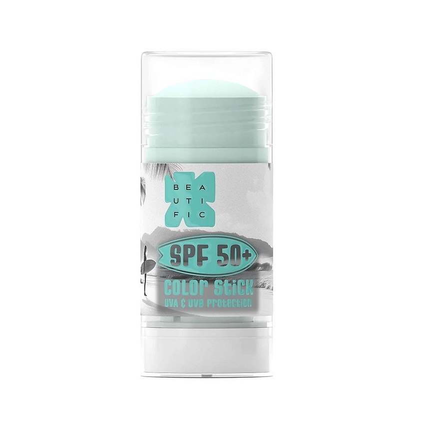 BEAUTIFIC Стик солнцезащитный изумрудный с SPF 50 Color Stick – фото 2