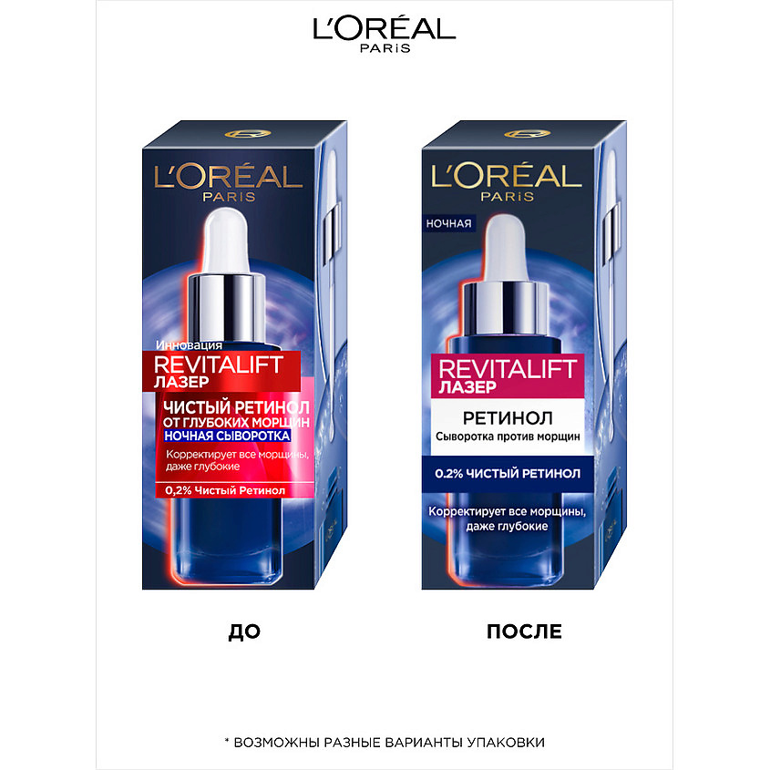 L'ORÉAL PARIS Ночная сыворотка 0,2% чистый ретинол от всех видов морщин, даже глубоких Revitalift Лазер – фото 4