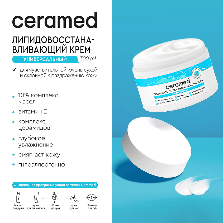 CERAMED Крем для тела липидовосстанавливающий универсальный – фото 4