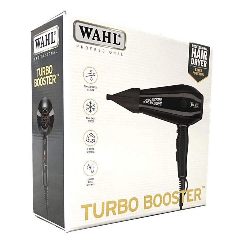 Изображение товара Профессиональный фен Wahl TurboBooster 3400 Ergo Light, мощность 2400 Вт для быстрой укладки