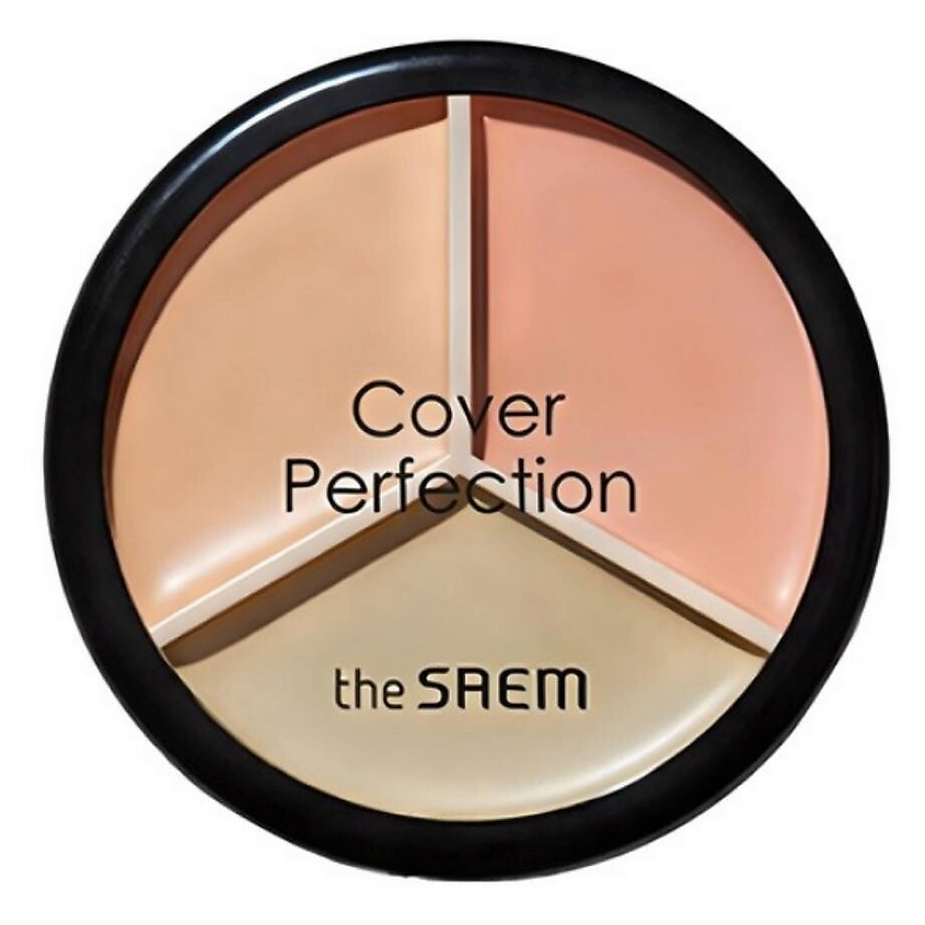 Изображение товара THE SAEM Палетка консилеров Cover Perfection Triple Pot Concealer, № 01 - Correct Beige, 3 x 4.5 г