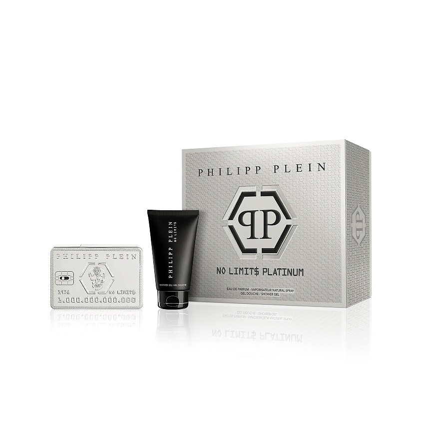 Изображение товара PHILIPP PLEIN NO LIMITS PLATINUM Парфюмерный набор 90 мл + гель 150 мл Изображение товара PHILIPP PLEIN NO LIMITS PLATINUM Парфюмерный набор 90 мл + гель 150 мл