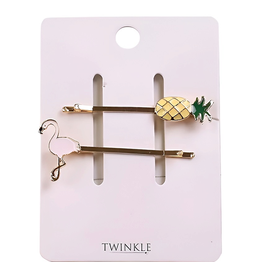 Изображение товара Набор заколок TWINKLE Flamingo и Pineapple, 2 шт. для женщин