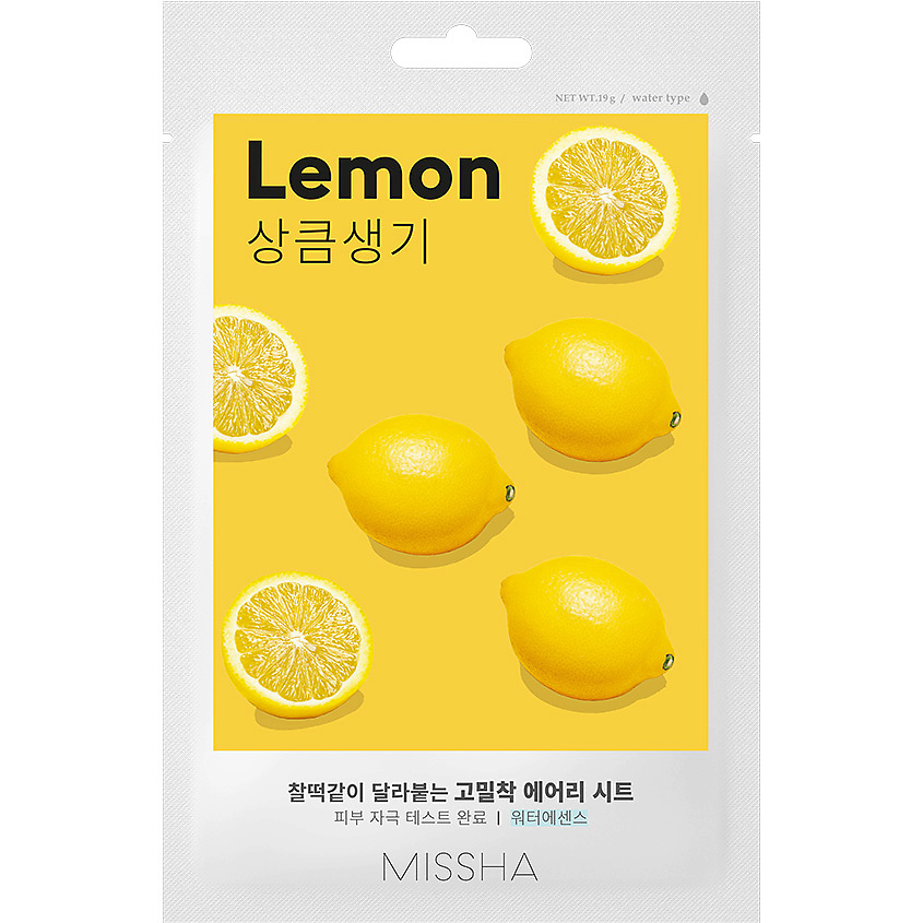 Изображение товара Маска тканевая MISSHA Airy Fit Lemon освежающая для лица 19 г