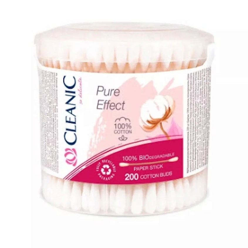 Изображение товара CLEANIC Pure Effect гигиенические ватные палочки, 200 шт.