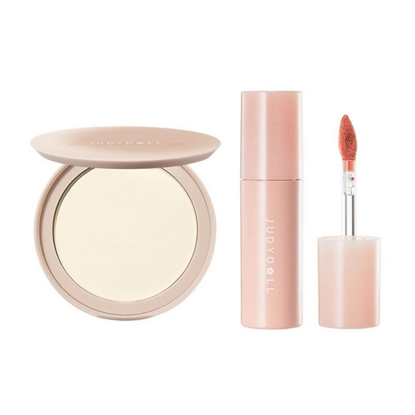 Изображение товара JUDYDOLL Набор Judydoll: Пудра Oil-Control Matte Pressed Powder + Блеск для губ Lip Gloss, Пудра для лица 01 White Color + Блеск для губ M48
