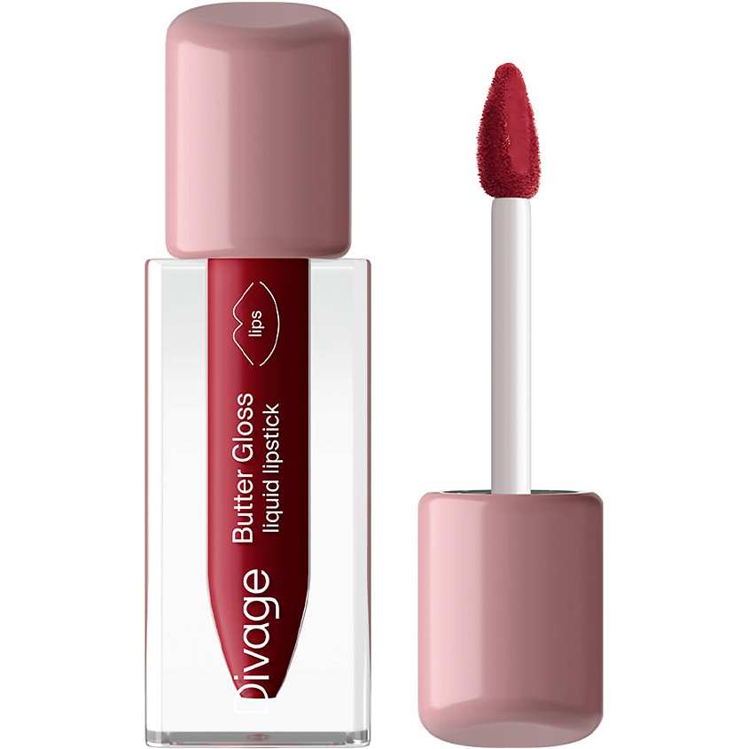 Изображение товара DIVAGE Помада для губ жидкая Liquid Lip Butter Gloss, № 08, гранатовый, 2,8 мл