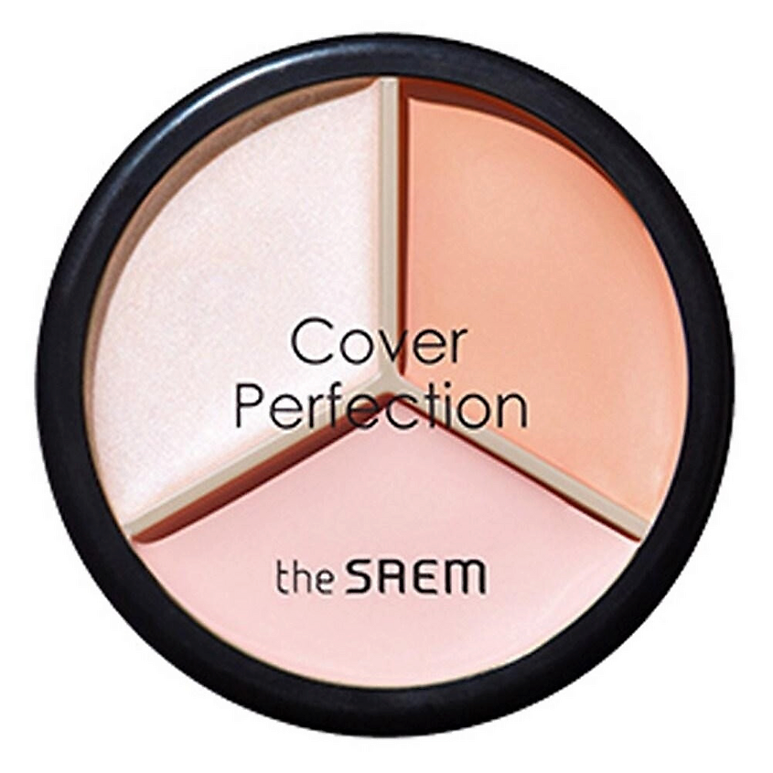 Изображение товара THE SAEM Палетка консилеров Cover Perfection Triple Pot Concealer, №05 - Dark Up Beige, 3 x 4.5 г