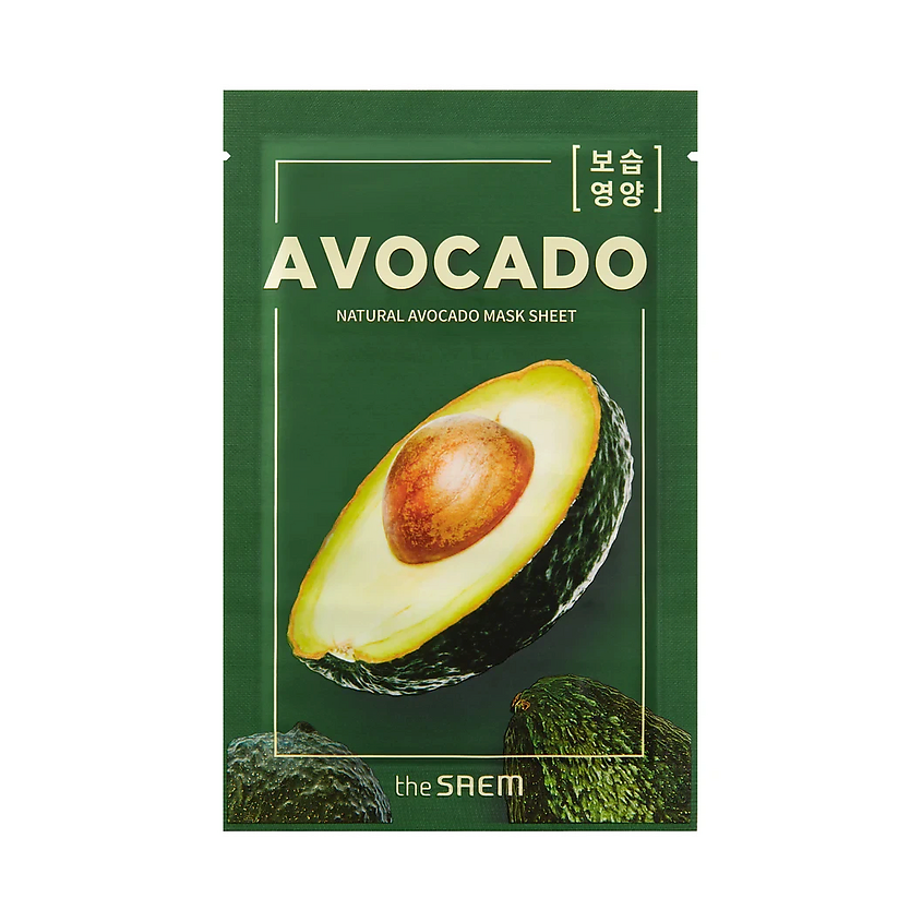 Изображение товара THE SAEM Тканевая маска для лица Natural Avocado Mask Sheet, 21 мл