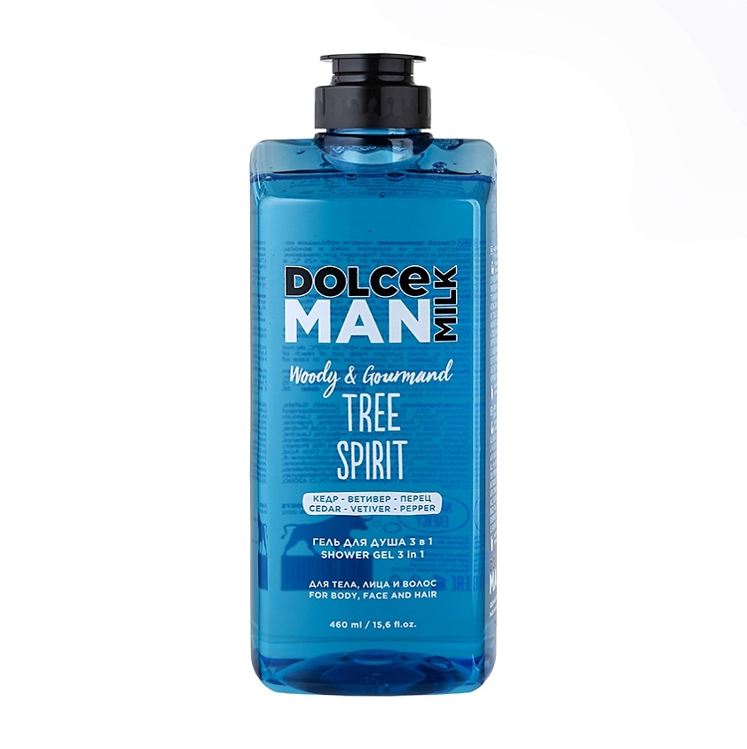 Изображение товара DOLCE MILK Гель для душа 3 в 1 Дух Леса Tree Spirit Man 460 мл натуральный уход для лица тела и вол