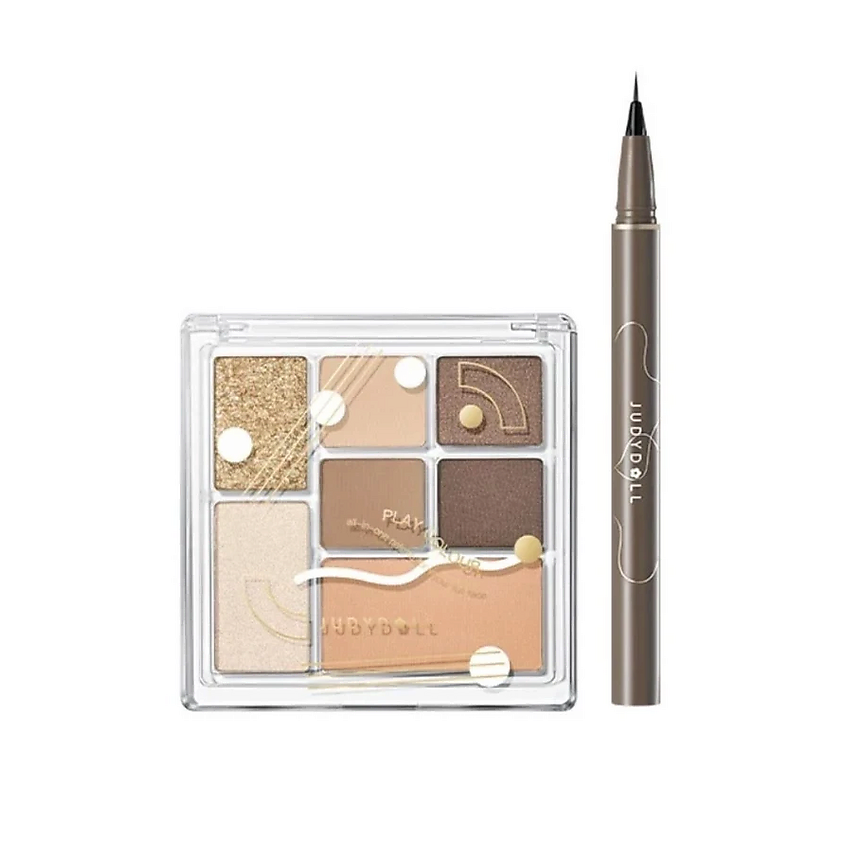 Изображение товара JUDYDOLL Набор: Палетка Play Color ALL-IN-ONE Palette + Подводка для глаз Blooming Liquid Eyeliner, 16 Raw Coconut Latte + 01 Black