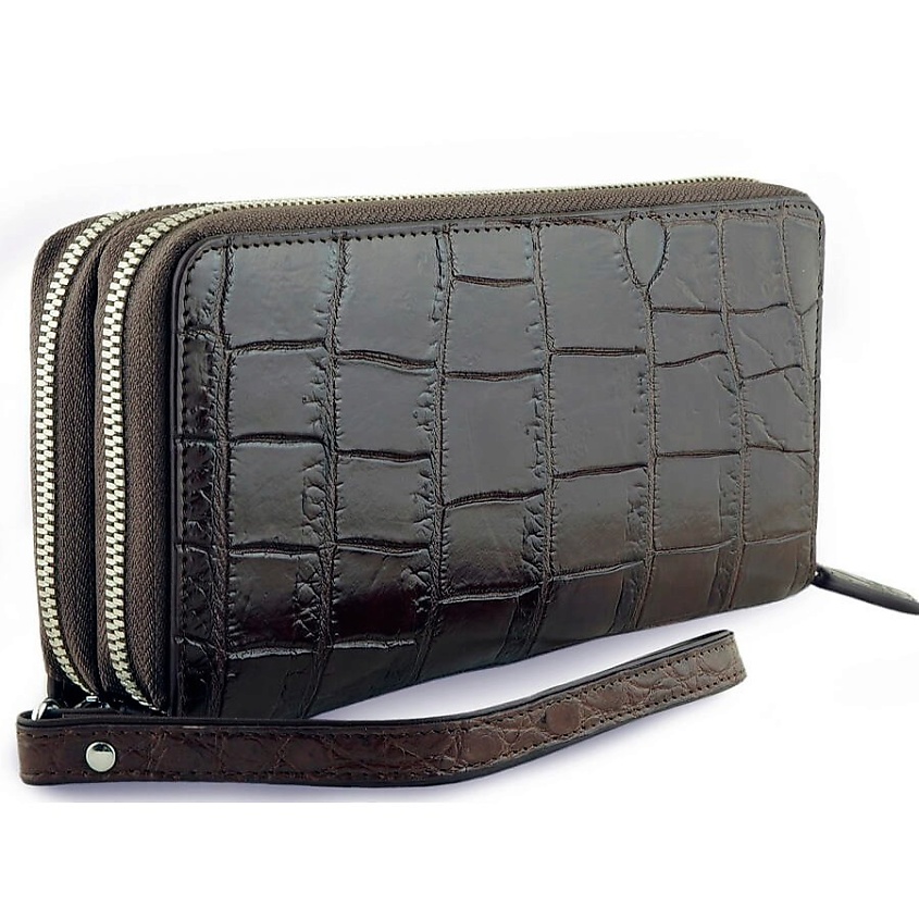 Изображение товара Клатч EXOTIC LEATHER Крокодиловая кожа Темно-коричневый премиум-класс