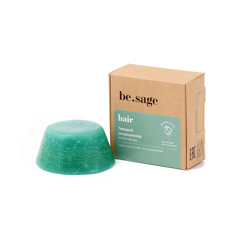 Изображение товара Твердый кондиционер для волос BE.SAGE Peony интенсивный натуральный уход 50 г