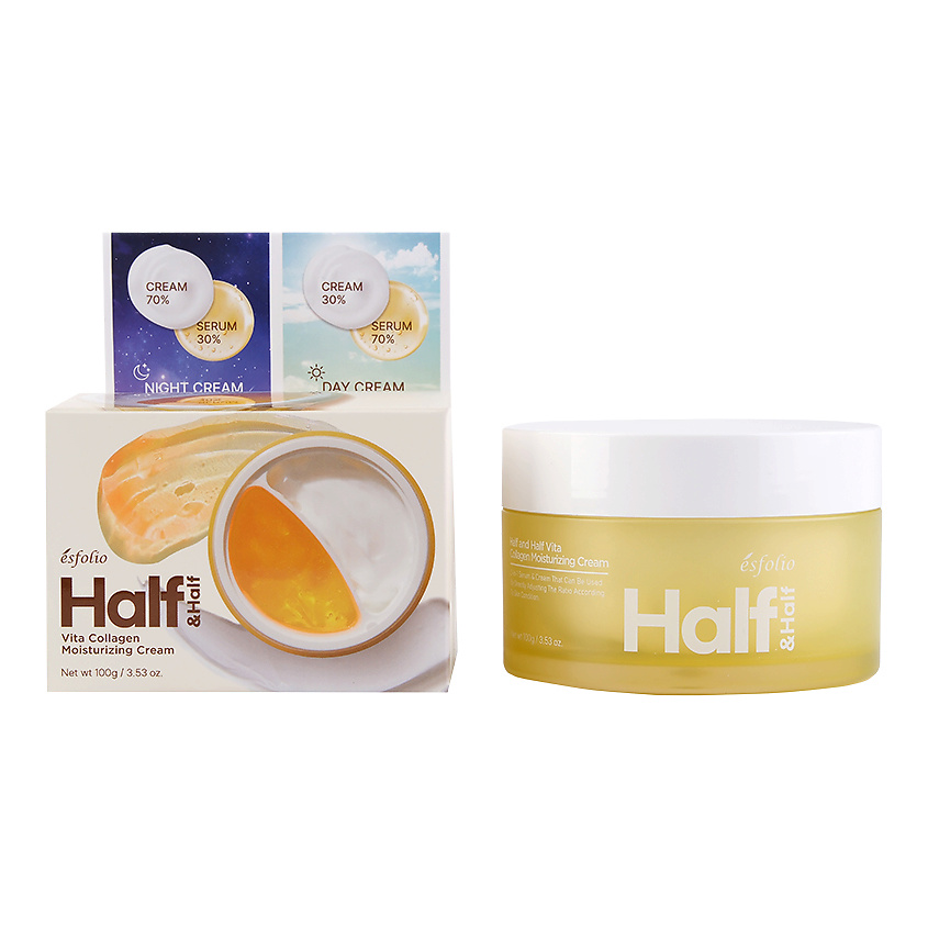 Изображение товара Крем для лица HALF&HALF с коллагеном 100 мл, увлажнение и антивозрастной уход
