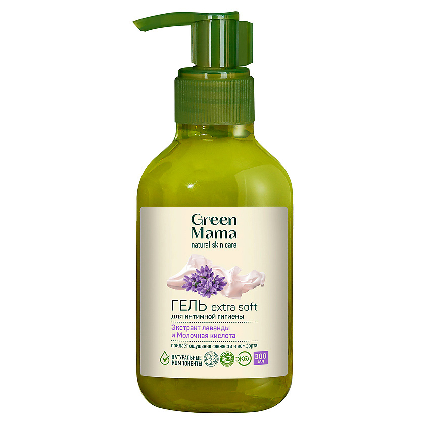 Изображение товара GREEN MAMA Гель для интимной гигиены extra soft Natural Skin Care, 300 мл
