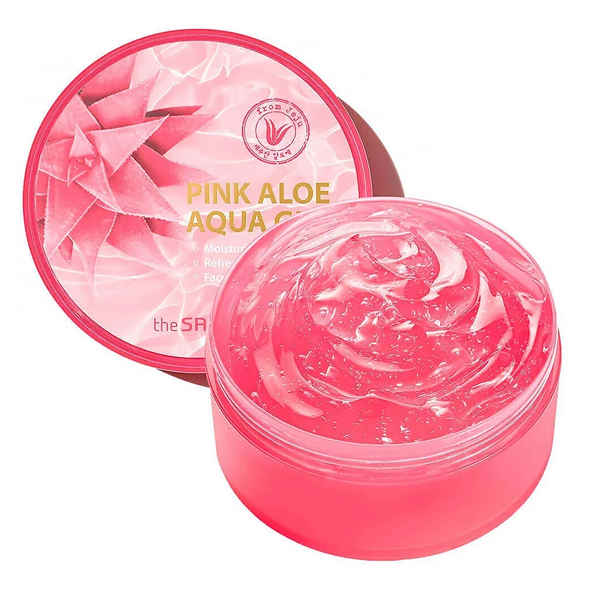 Изображение товара THE SAEM Набор универсальных гелей Aloe Soothing Gel Set, Pink Aloe Aqua Gel 300 мл