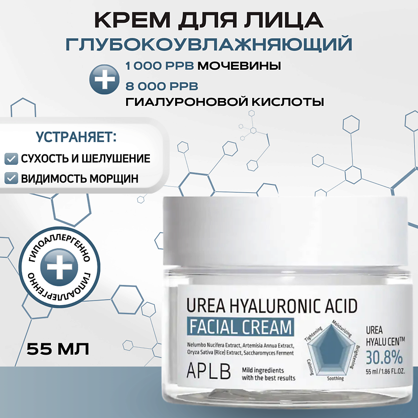 Изображение товара Увлажняющий крем с мочевиной и гиалуроновой кислотой для лица 50 мл Изображение товара Увлажняющий крем с мочевиной и гиалуроновой кислотой для лица 50 мл