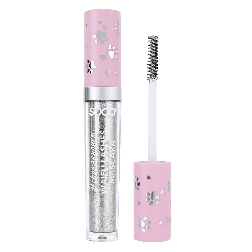 Изображение товара SODA Тушь для ресниц с блестками WAIFU GLITTER LASHES MASCARA #chooseyours, № 002 Shiro, 4 г