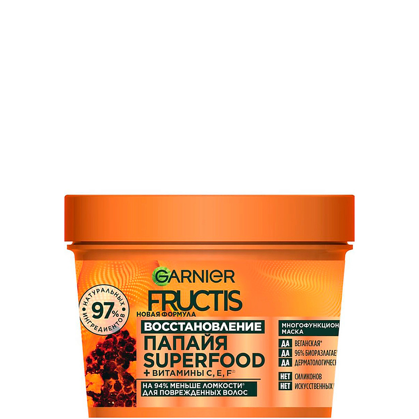 Изображение товара Маска для волос FRUCTIS 3в1 Superfood Папайя для поврежденных волос 390 мл