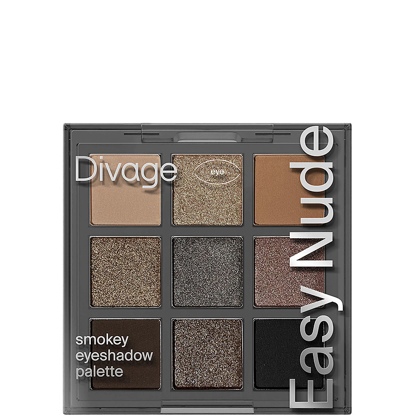 Изображение товара DIVAGE Палетка теней для век Easy Nude Smokey 9 г универсальні тіні для повік