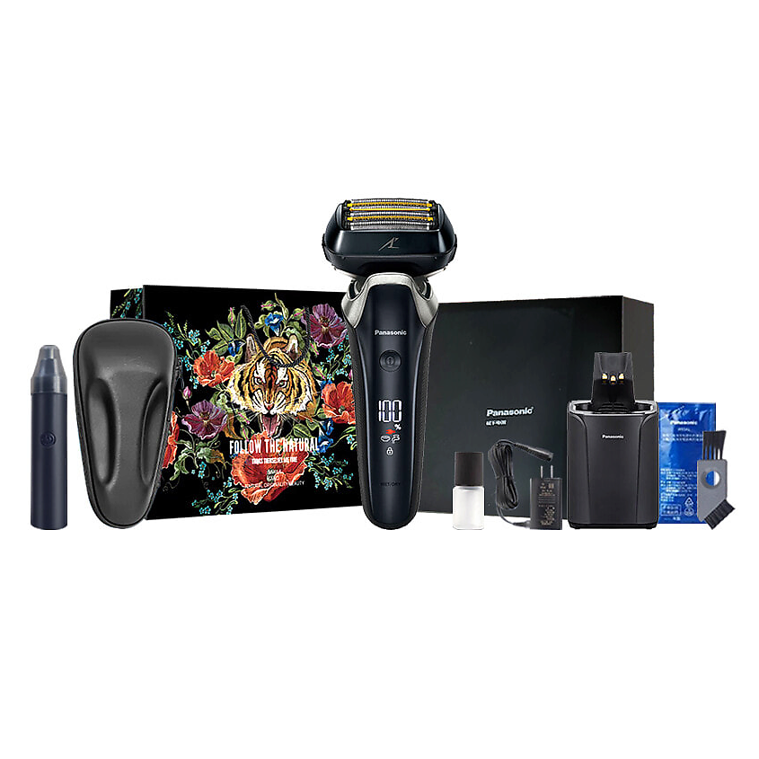 Изображение товара PANASONIC Электробритва мужская ES-LS9AX, Цвет-Черный + Триммер + Подарочная упаковка