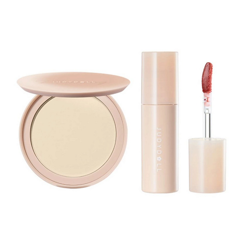 Изображение товара JUDYDOLL Набор Judydoll: Пудра Oil-Control Matte Pressed Powder + Блеск для губ Lip Gloss, Пудра для лица 01 White Color + Блеск для губ G03