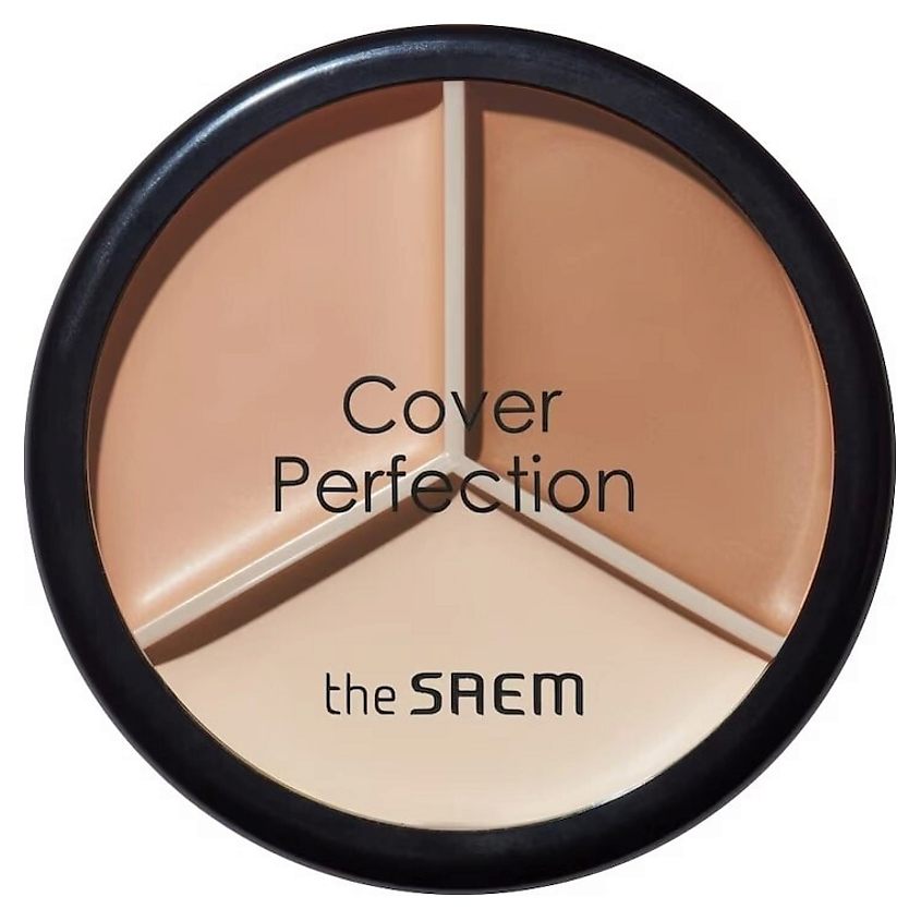 Изображение товара THE SAEM Палетка консилеров Cover Perfection Triple Pot Concealer, №02 - Contour Beige, 3 x 4.5 г