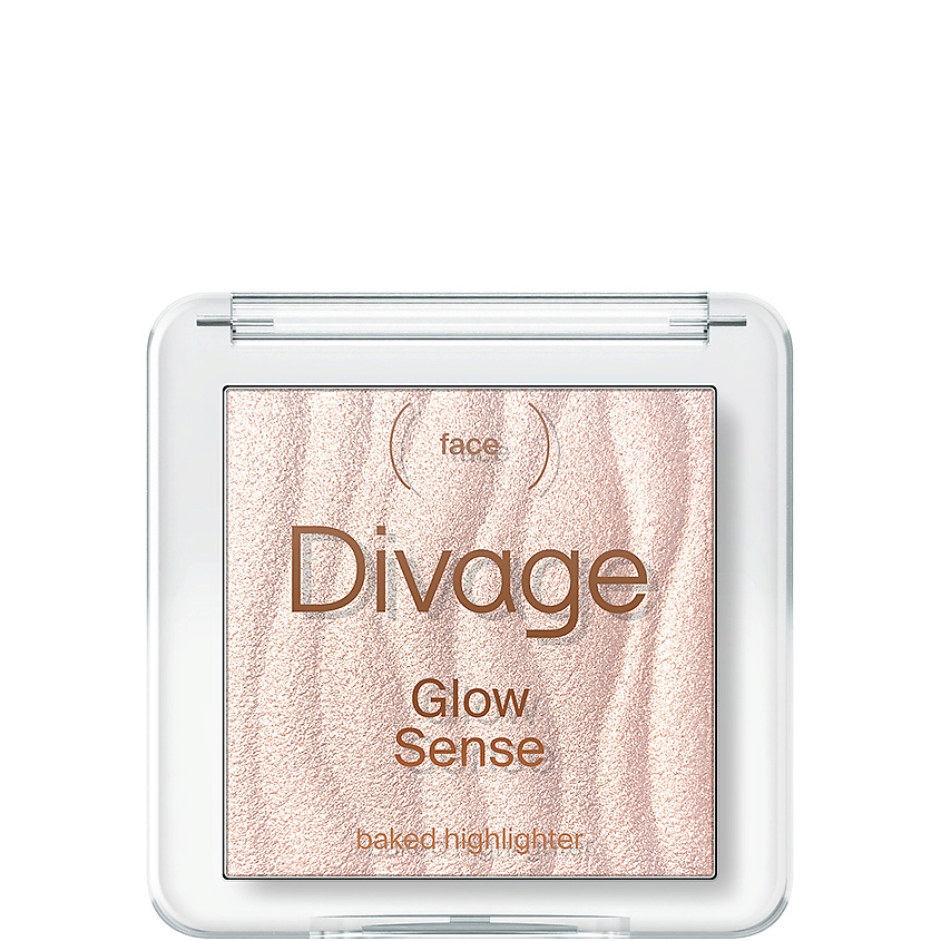 Изображение товара DIVAGE Хайлайтер для лица запеченный Highlighter Glow Sense № 02, розовое сияние