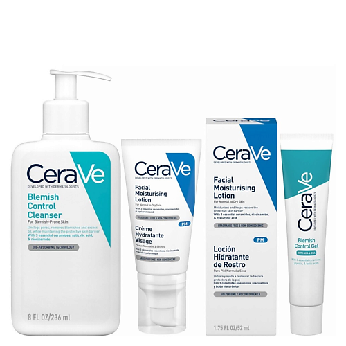 Набор средств для лица CERAVE Набор для проблемной кожи 3-Step Blemish Control
