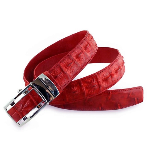 Ремень EXOTIC LEATHER GENUINE PREMIUM ACCESSORIES Оригинальный красный ремень из натуральной кожи крокодила