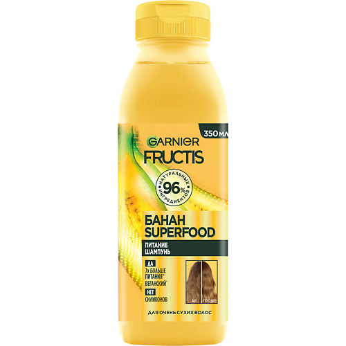 Шампунь для волос GARNIER FRUCTIS Шампунь, Superfood Банан, Питание для очень сухих волос