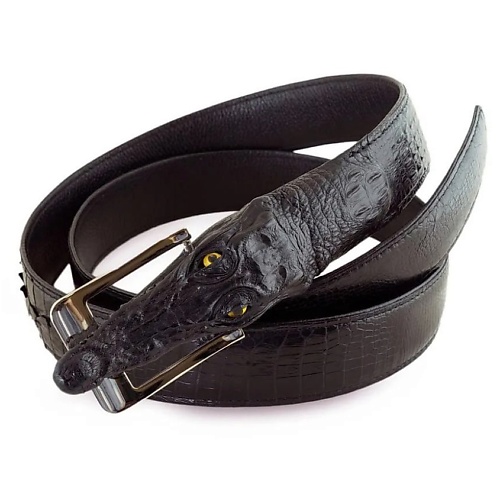 Ремень EXOTIC LEATHER GENUINE PREMIUM ACCESSORIES Крутой ремень из настоящей кожи с головой крокодила